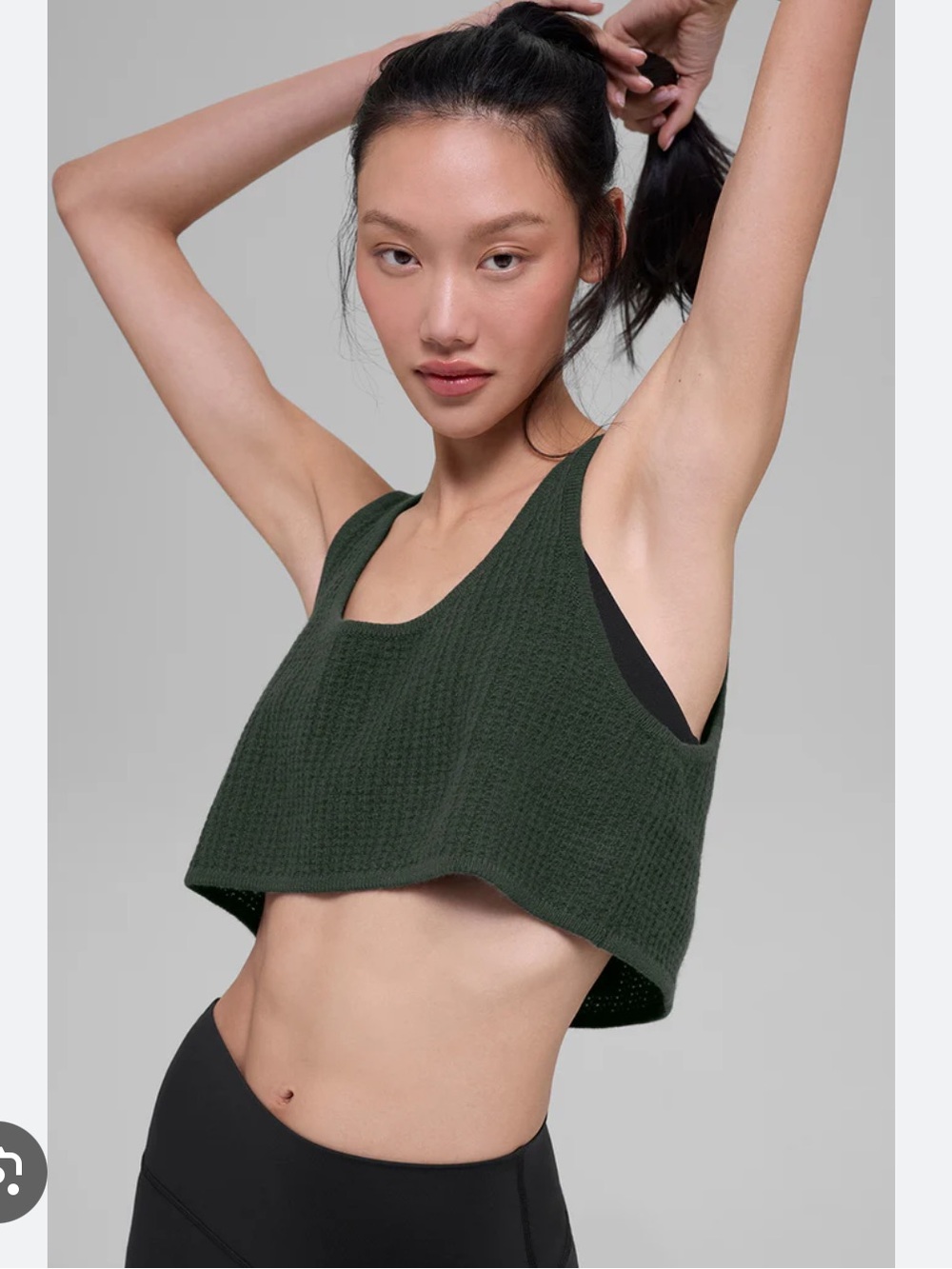 ALO Yoga Summer Daze Cropped Tank - Dark Cactus - Sz Medium